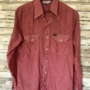 Vintage Wrangler Red Gingham Shirt. Men’s Sz M